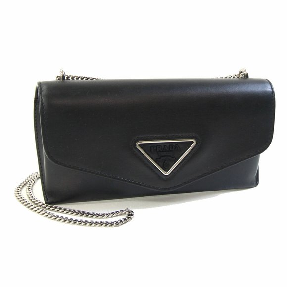 PRADA Black Leather Shoulder Bag - Picture 1 of 10